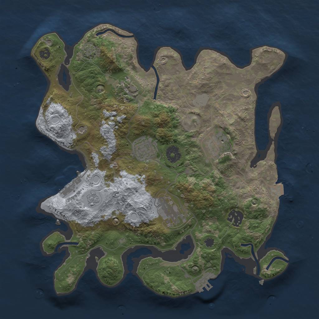 Rust Map: Procedural Map, Size: 3000, Seed: 10086, 13 Monuments