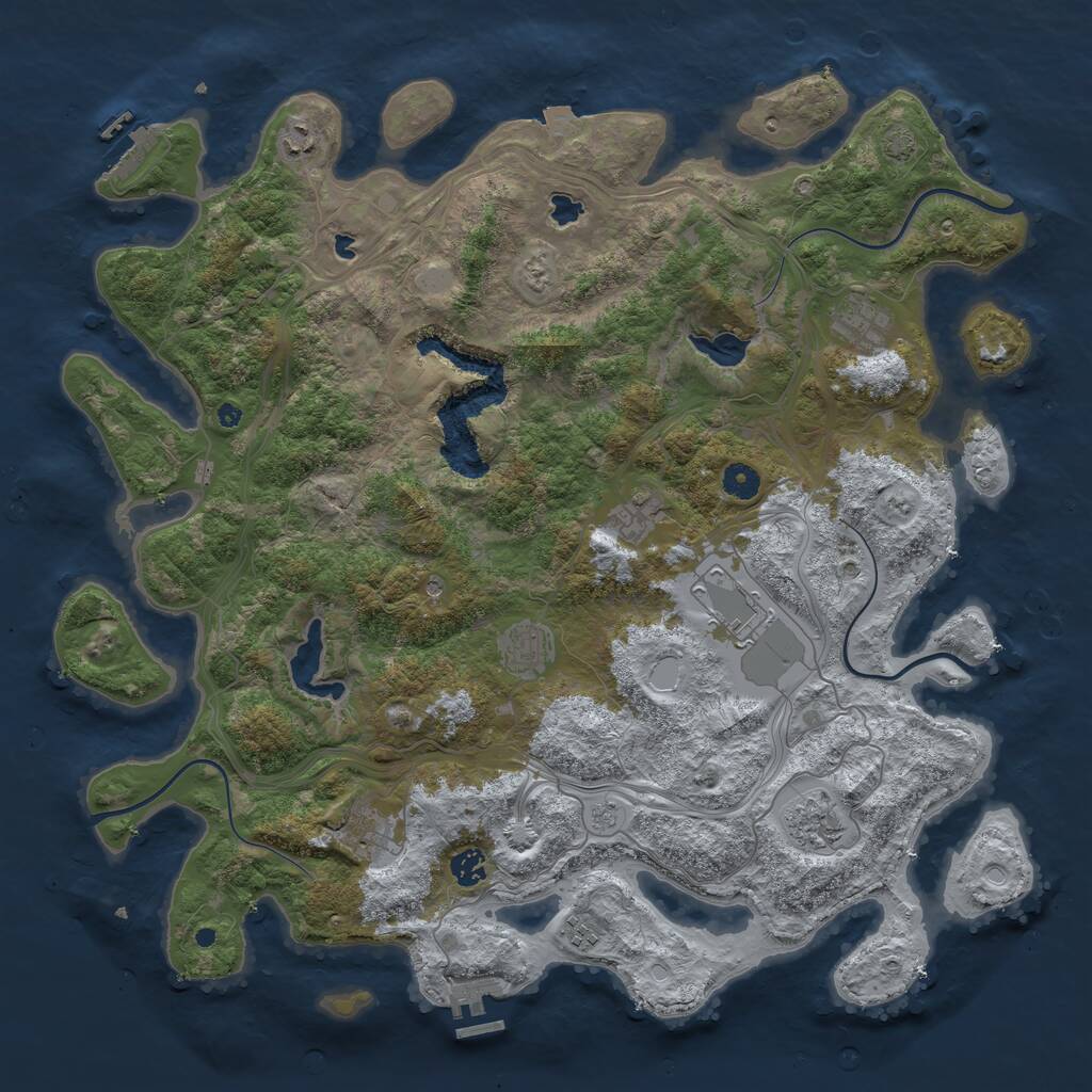 Rust Map: Procedural Map, Size: 4500, Seed: 42889, 15 Monuments