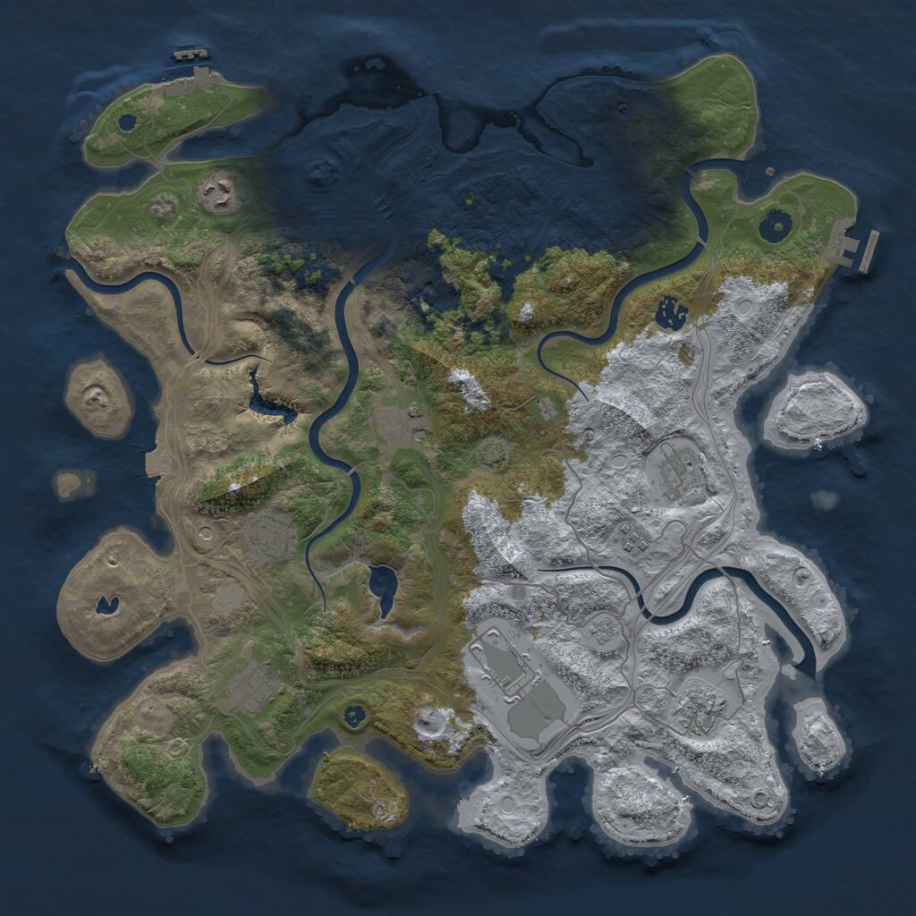 Rust Map: Procedural Map, Size: 4250, Seed: 1901173480, 15 Monuments
