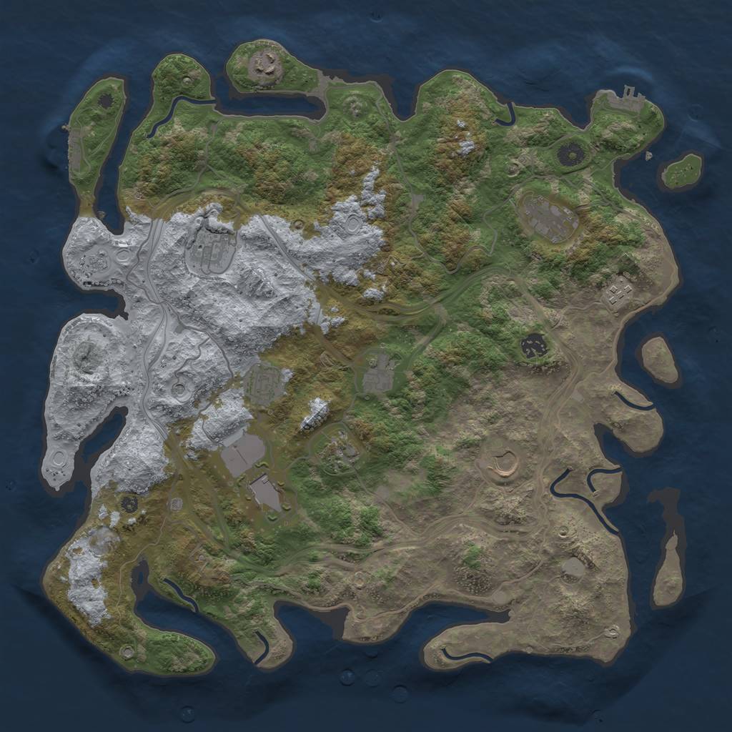 Rust Map: Procedural Map, Size: 4300, Seed: 2042023, 17 Monuments