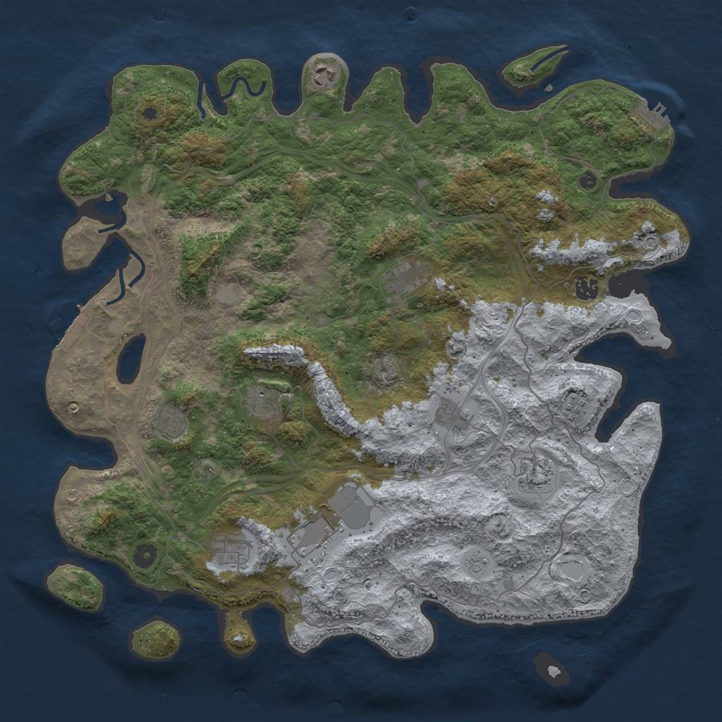 Rust Map: Procedural Map, Size: 4500, Seed: 1231337, 17 Monuments
