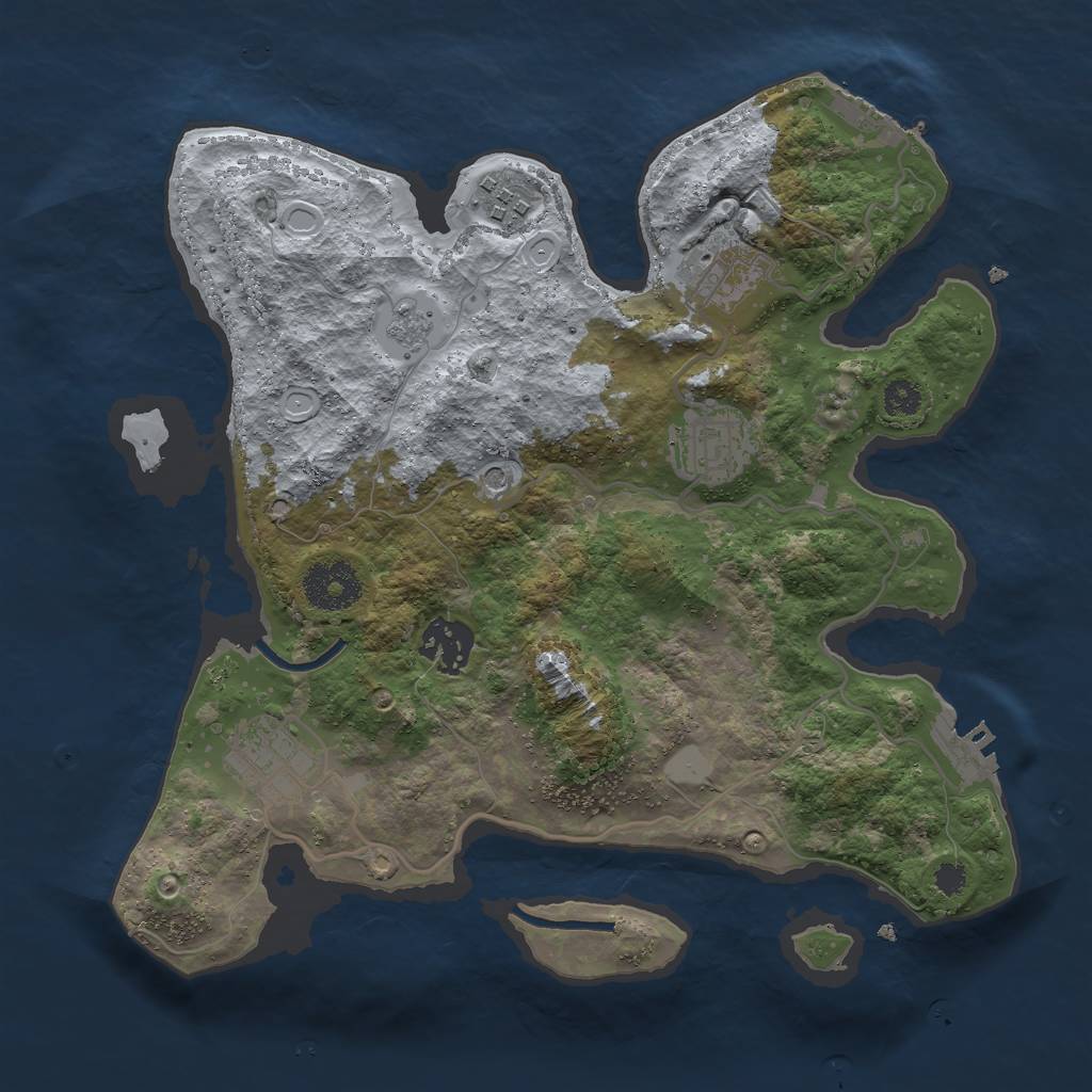 Rust Map: Procedural Map, Size: 3000, Seed: 80182011, 12 Monuments