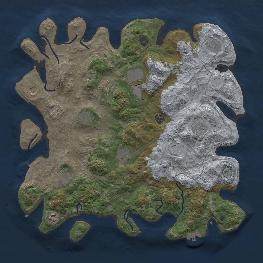 Rust Map: Procedural Map, Size: 4250, Seed: 331178847, 18 Monuments