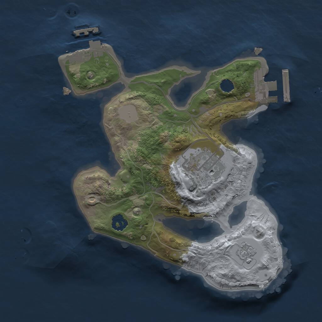 Rust Map: Procedural Map, Size: 2000, Seed: 758704735, 5 Monuments