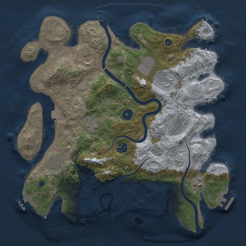 Rust Map: Procedural Map, Size: 3507, Seed: 13824, 14 Monuments
