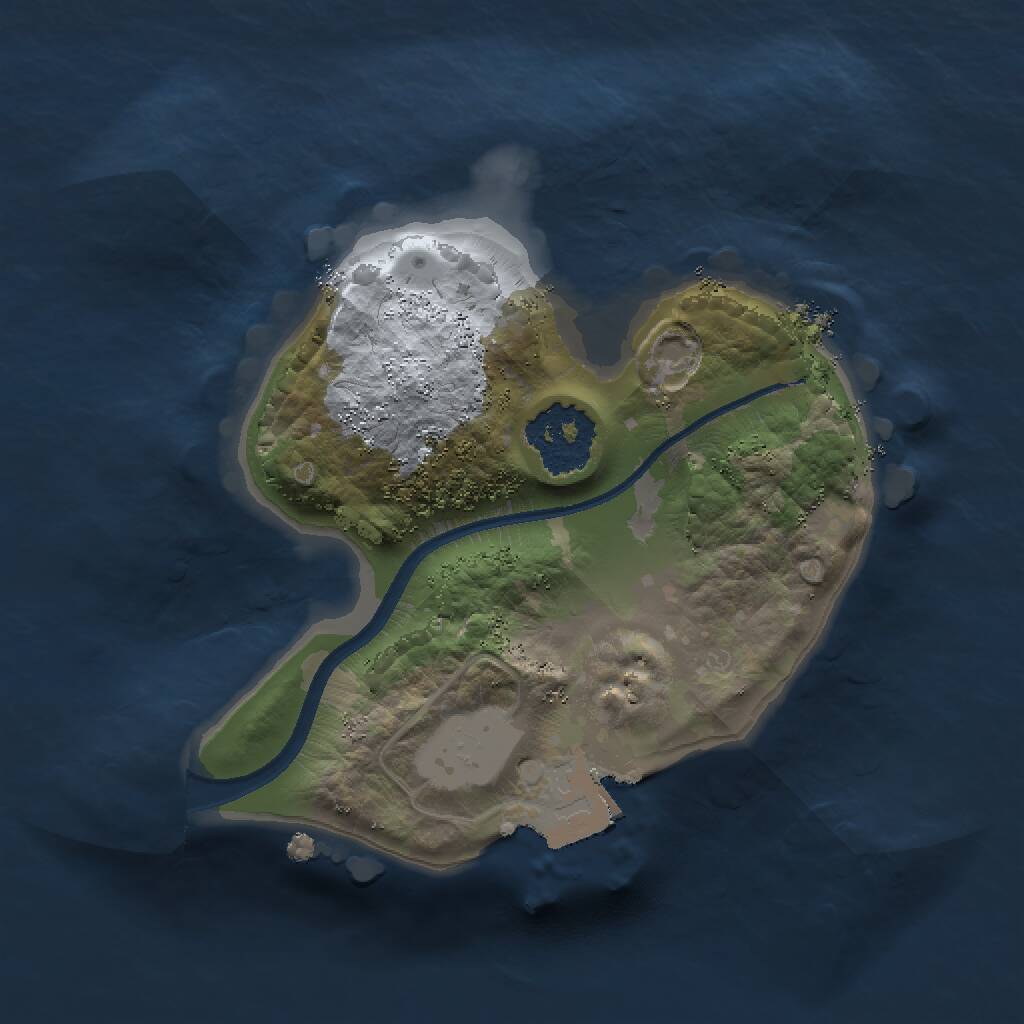 Rust Map: Procedural Map, Size: 1500, Seed: 54654, 1 Monuments