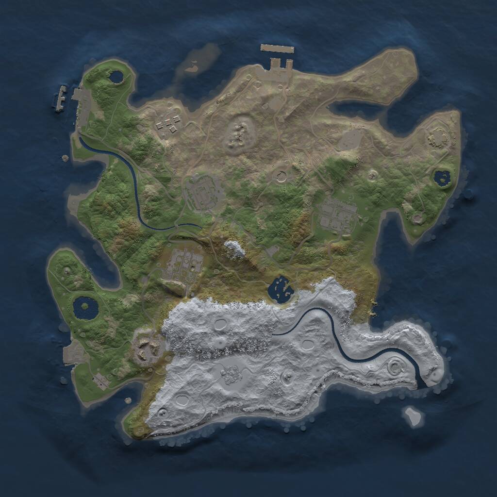 Rust Map: Procedural Map, Size: 3000, Seed: 467236, 12 Monuments
