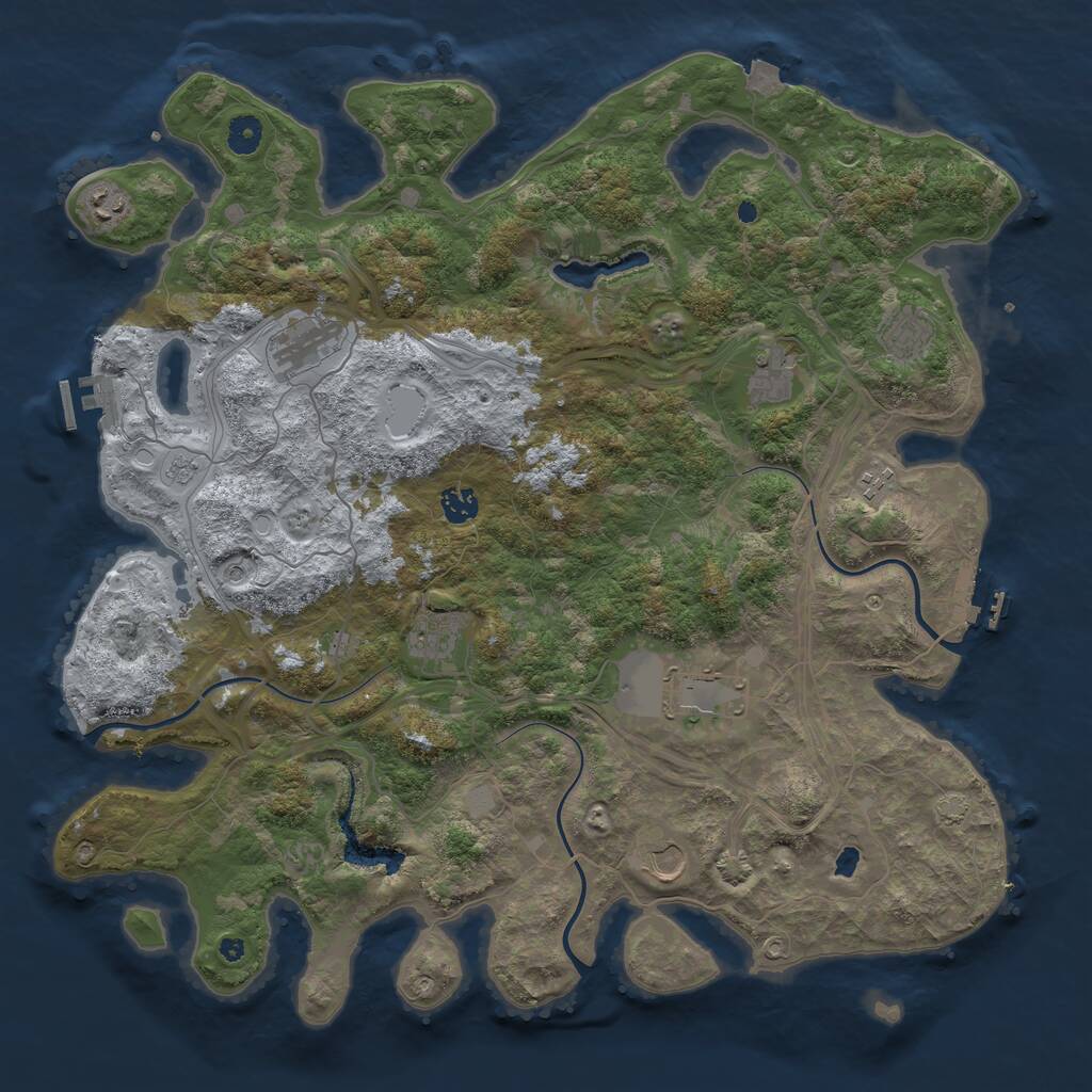 Rust Map: Procedural Map, Size: 4400, Seed: 55788, 15 Monuments