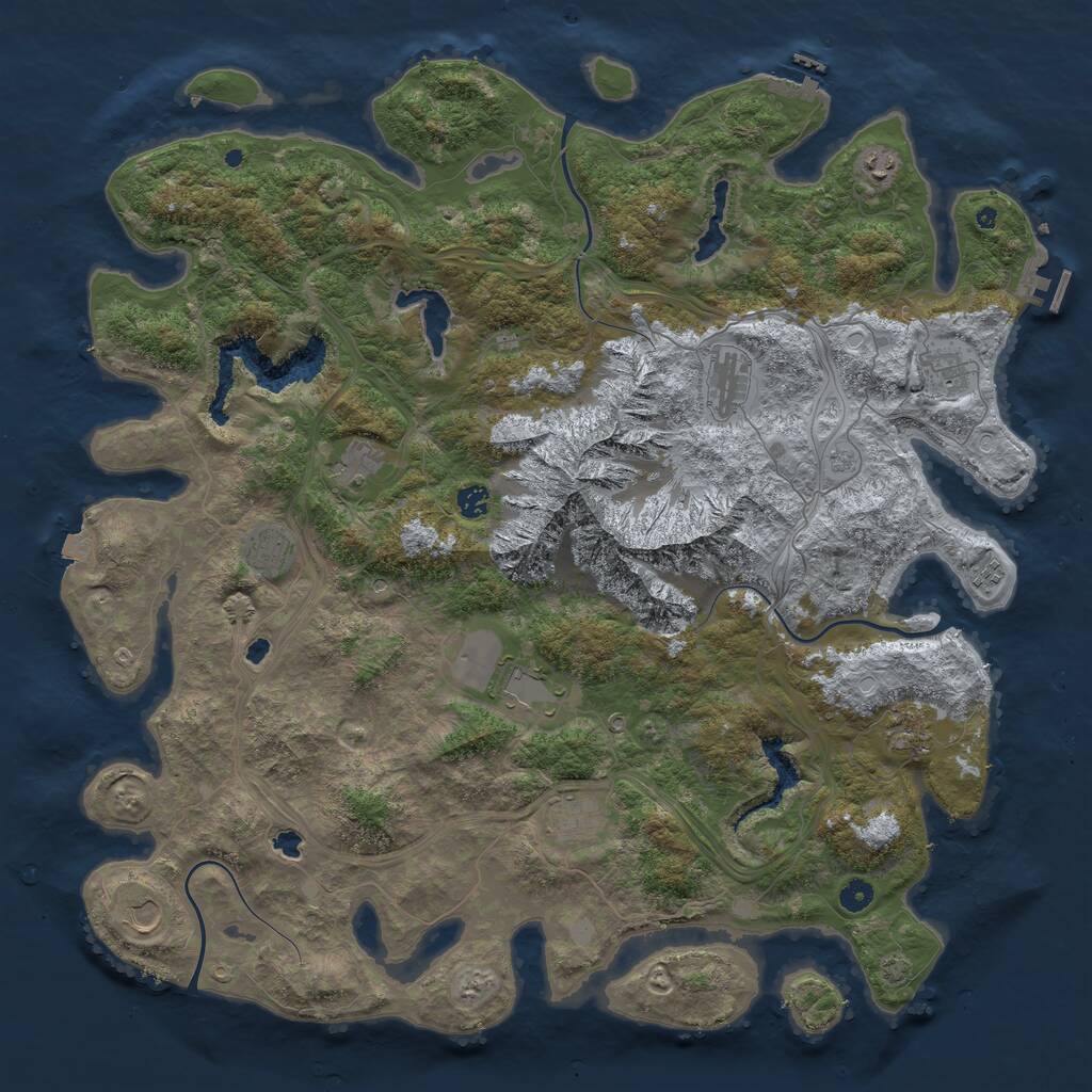 Rust Map: Procedural Map, Size: 5000, Seed: 246785395, 17 Monuments