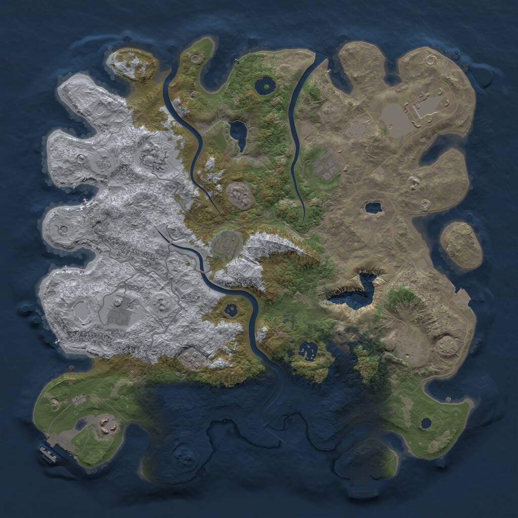 Rust Map: Procedural Map, Size: 4000, Seed: 1217561571, 15 Monuments