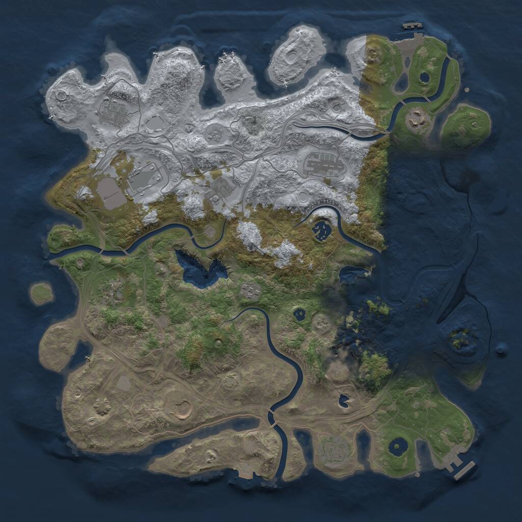 Rust Map: Procedural Map, Size: 4250, Seed: 243637370, 17 Monuments
