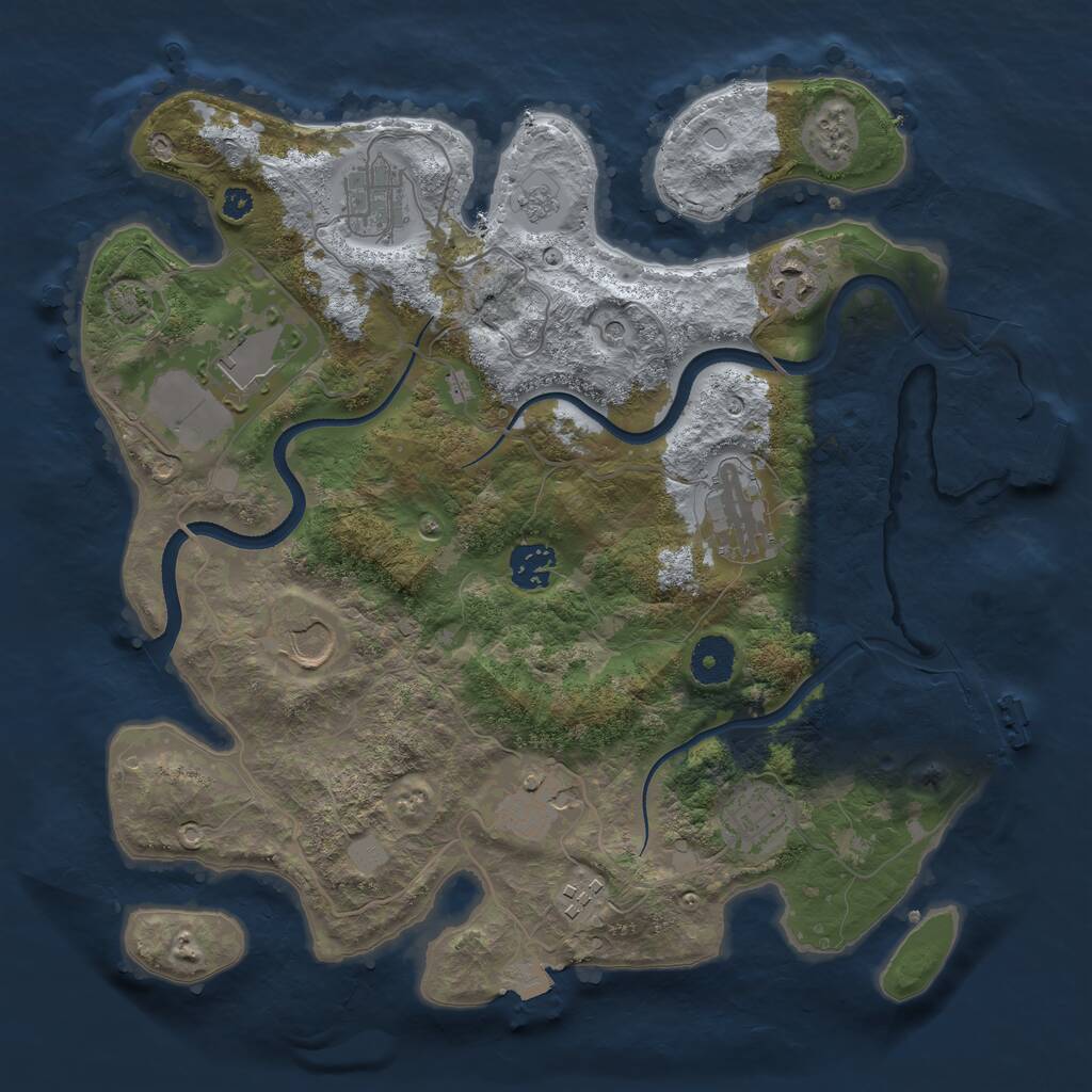 Rust Map: Procedural Map, Size: 3500, Seed: 944495409, 15 Monuments