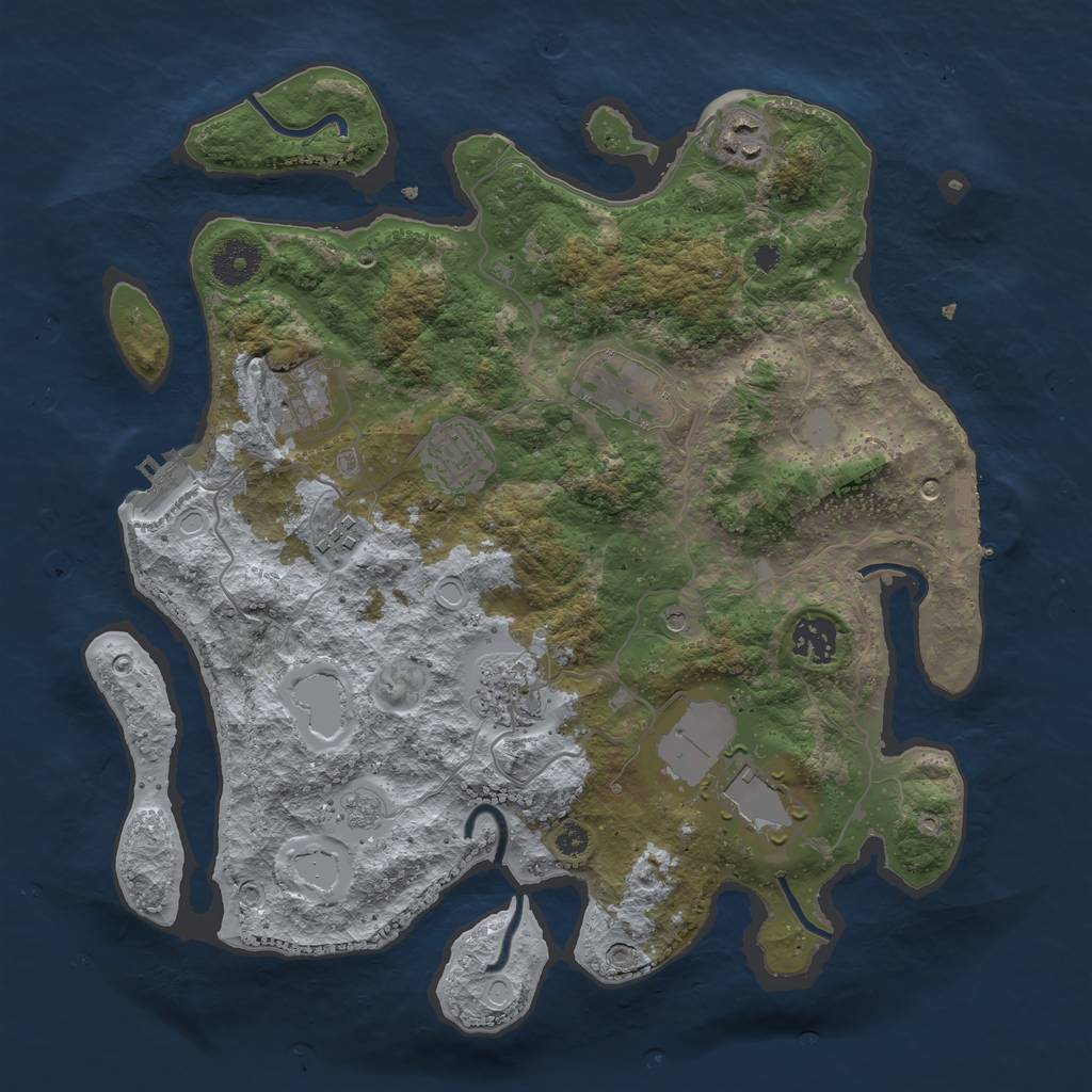Rust Map: Procedural Map, Size: 3500, Seed: 524776, 15 Monuments