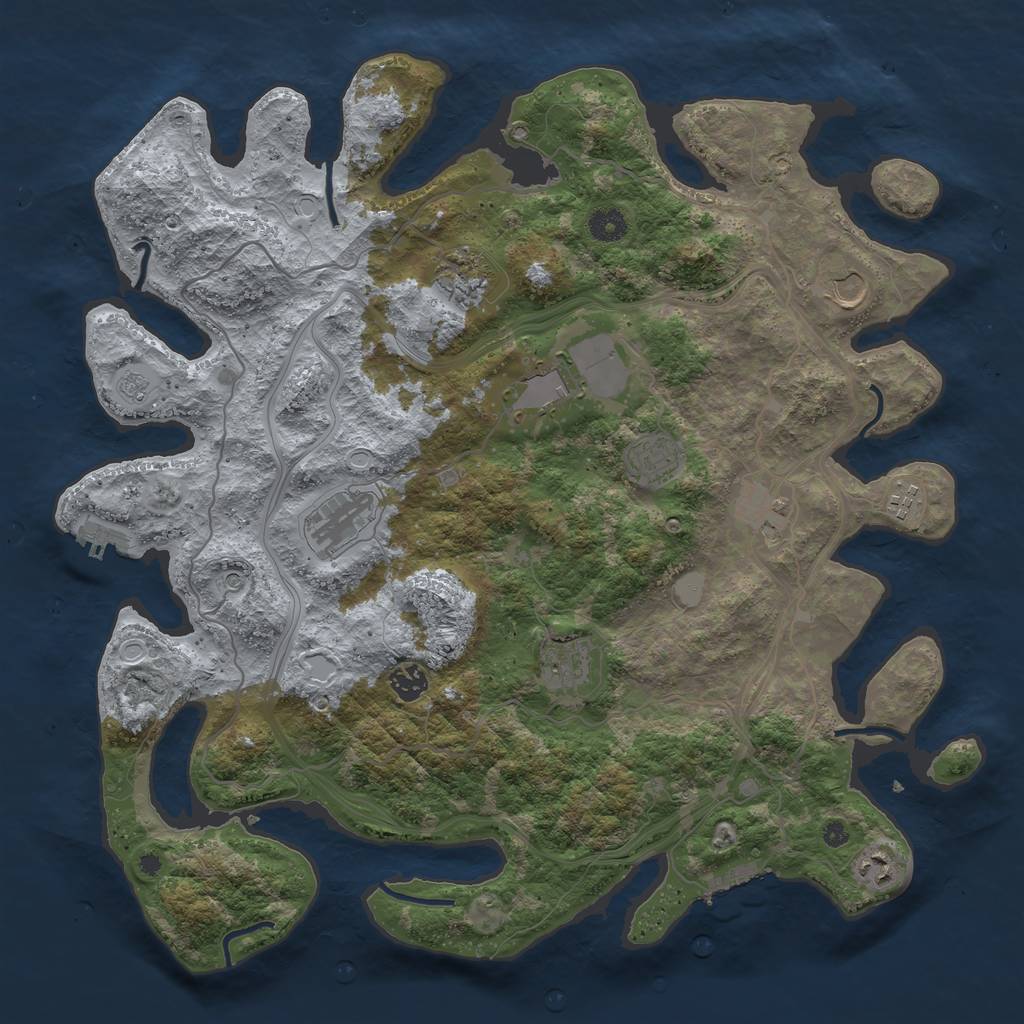 Rust Map: Procedural Map, Size: 4250, Seed: 24776, 17 Monuments