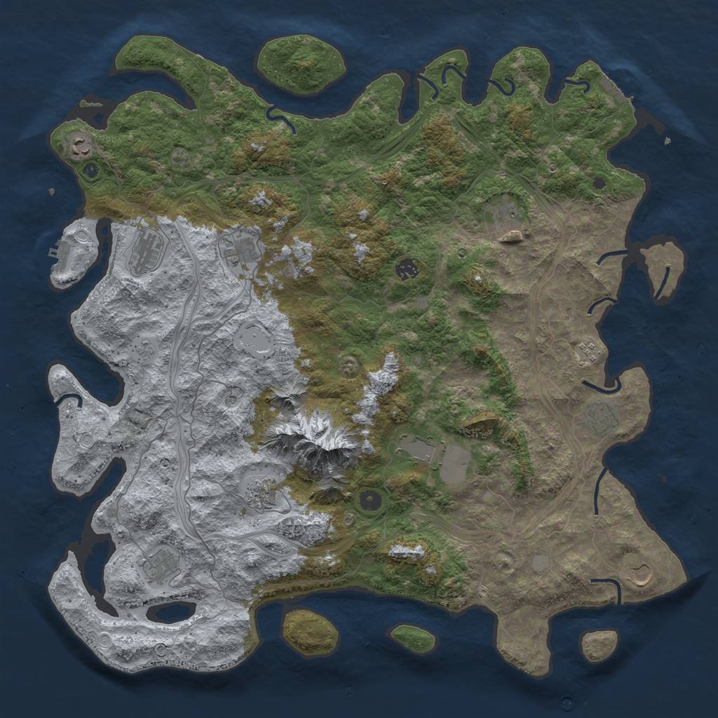 Rust Map: Procedural Map, Size: 5000, Seed: 274320386, 18 Monuments