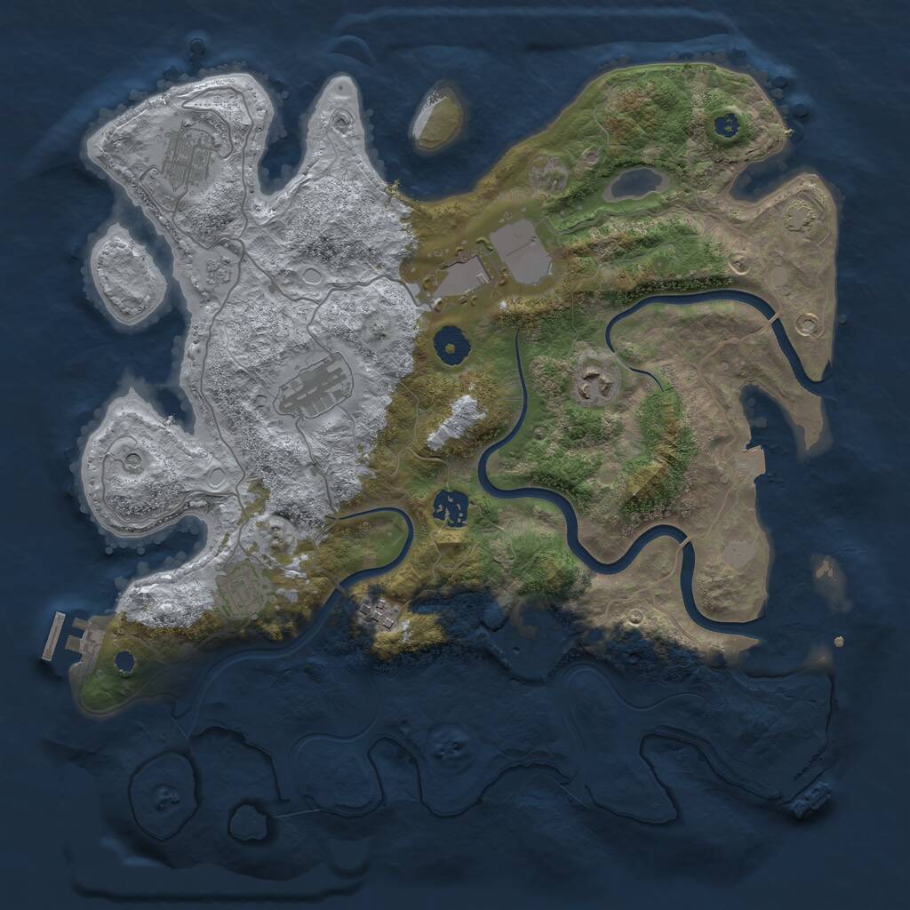 Rust Map: Procedural Map, Size: 3700, Seed: 26227, 14 Monuments