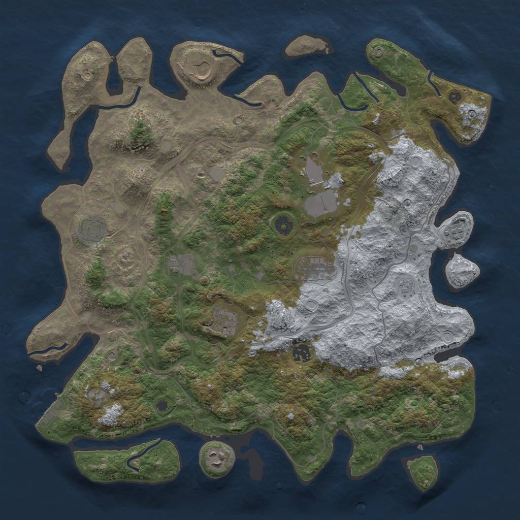 Rust Map: Procedural Map, Size: 4250, Seed: 456978, 15 Monuments