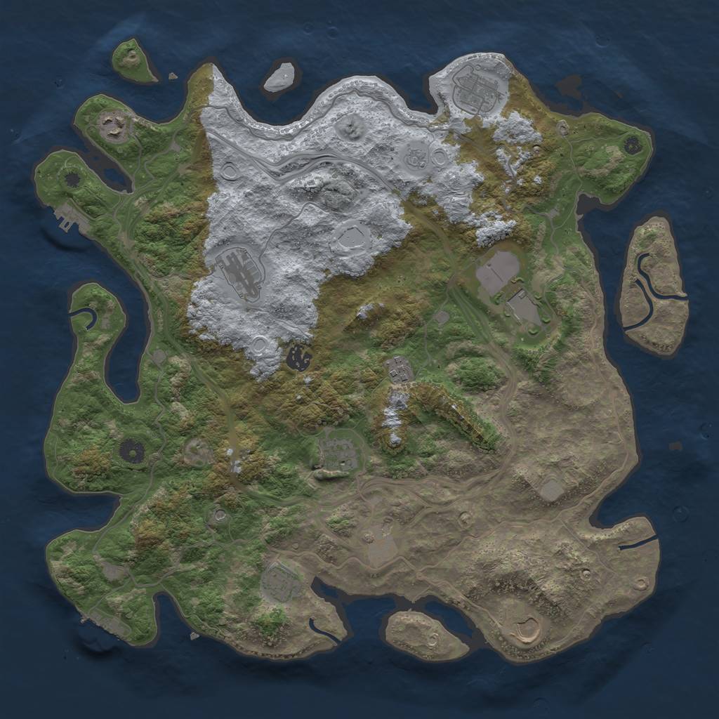 Rust Map: Procedural Map, Size: 4250, Seed: 3025346, 17 Monuments