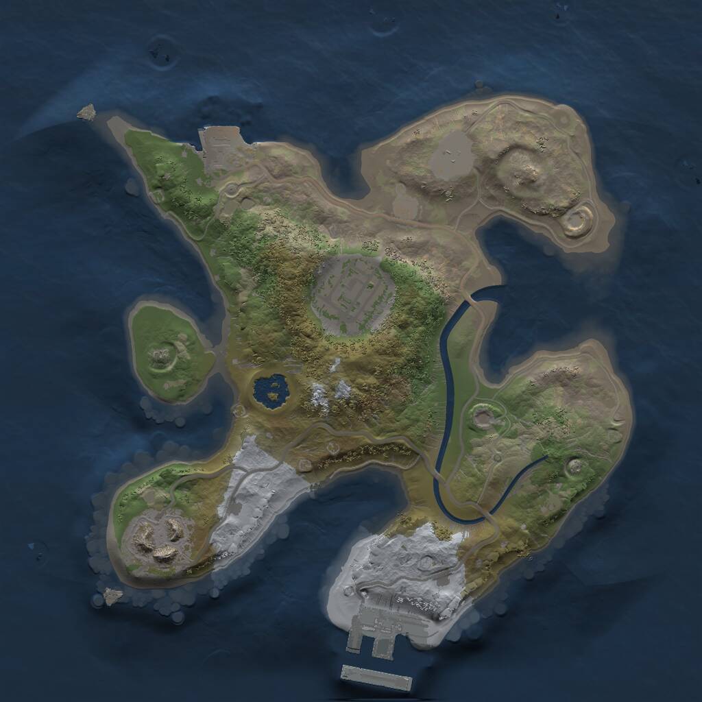 Rust Map: Procedural Map, Size: 2000, Seed: 970101717, 4 Monuments