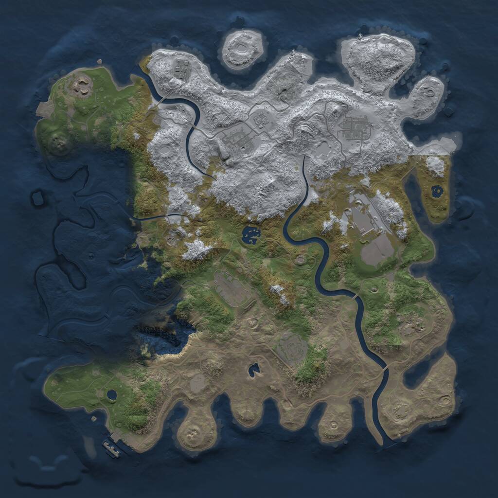 Rust Map: Procedural Map, Size: 4000, Seed: 767308664, 14 Monuments