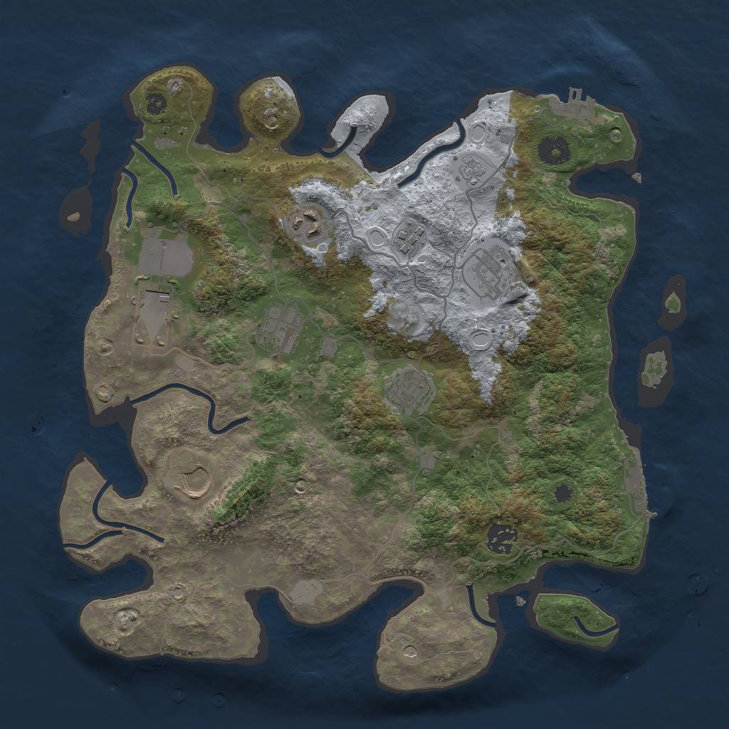 Rust Map: Procedural Map, Size: 3500, Seed: 1795228894, 15 Monuments
