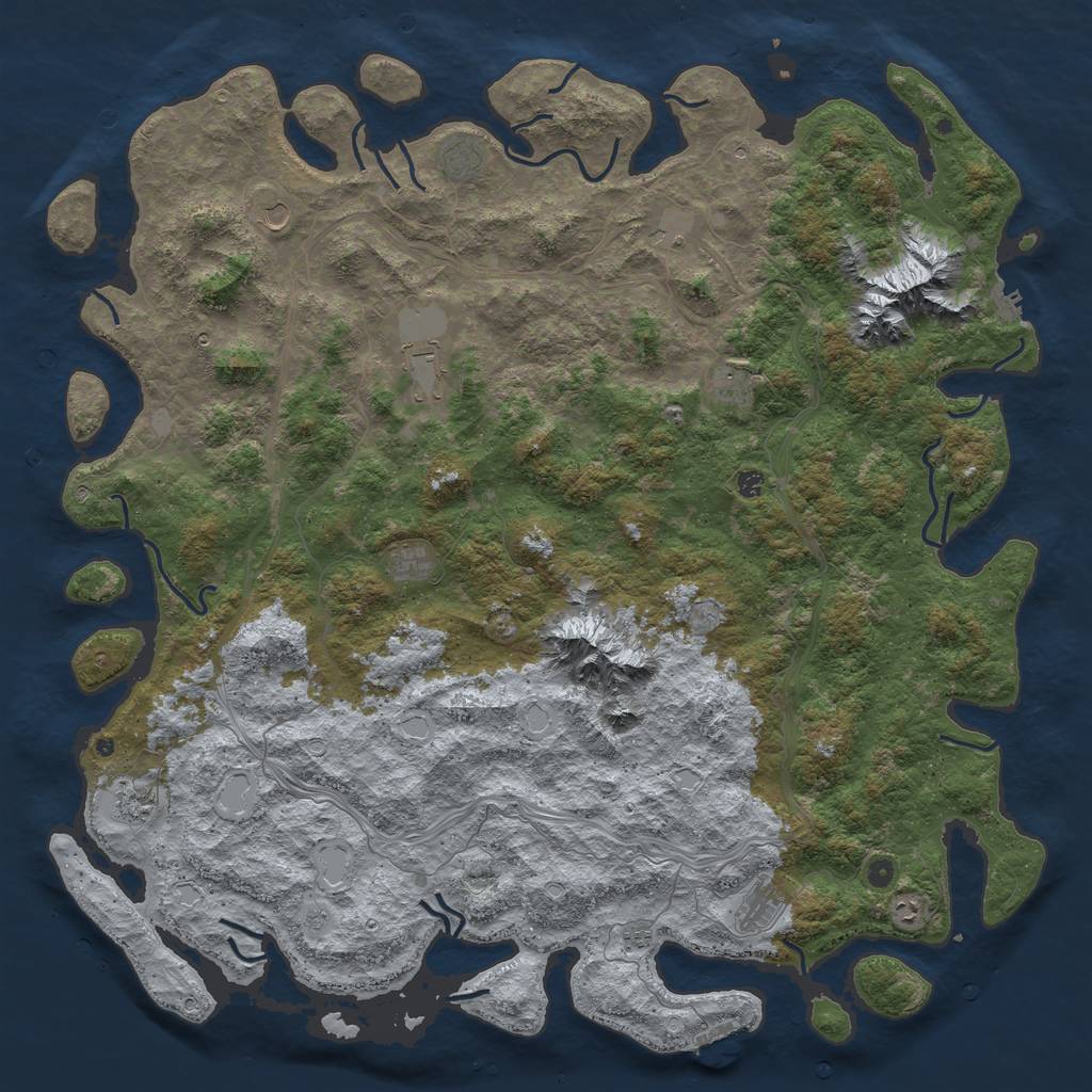 Rust Map: Procedural Map, Size: 6000, Seed: 9101992, 18 Monuments