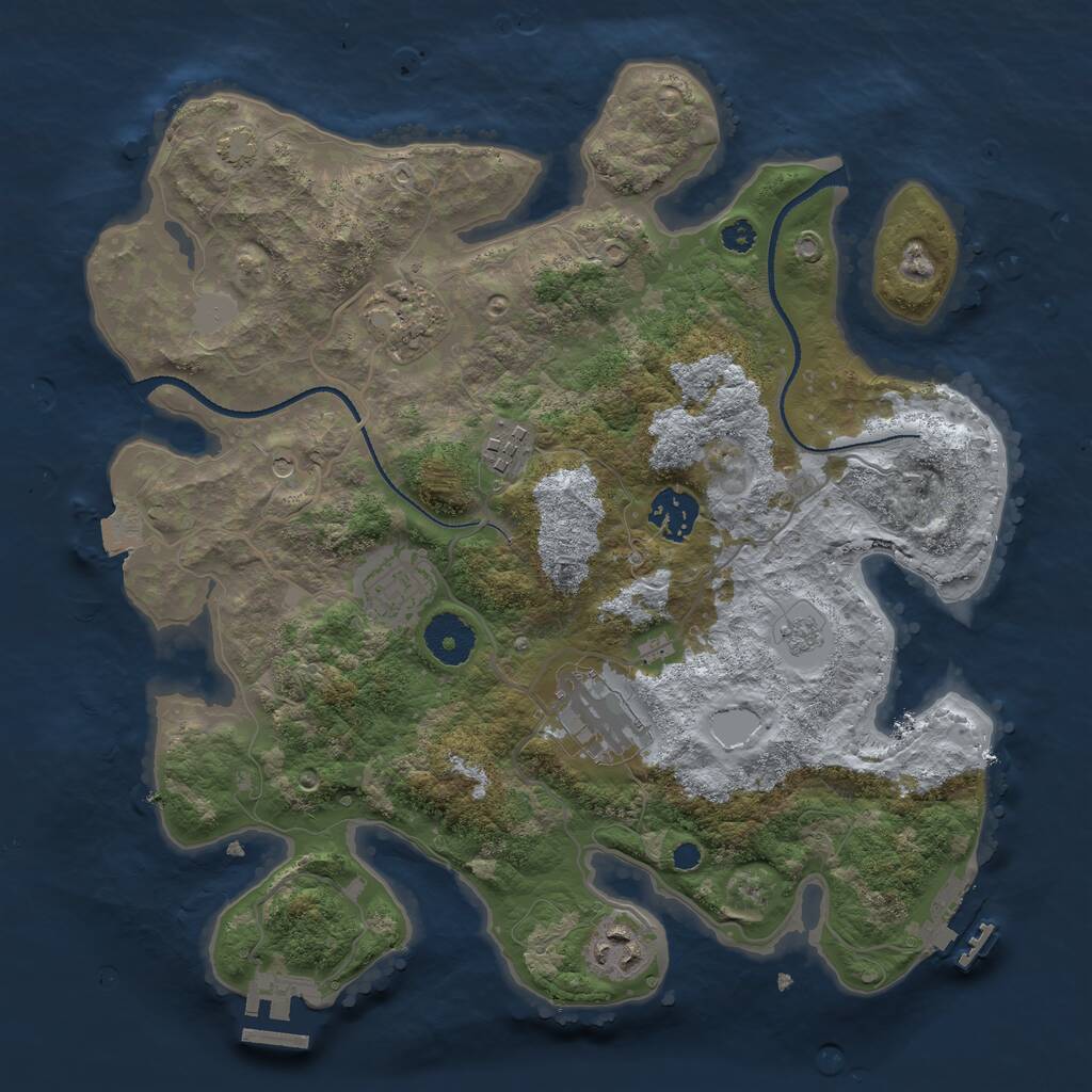 Rust Map: Procedural Map, Size: 3300, Seed: 478795, 12 Monuments