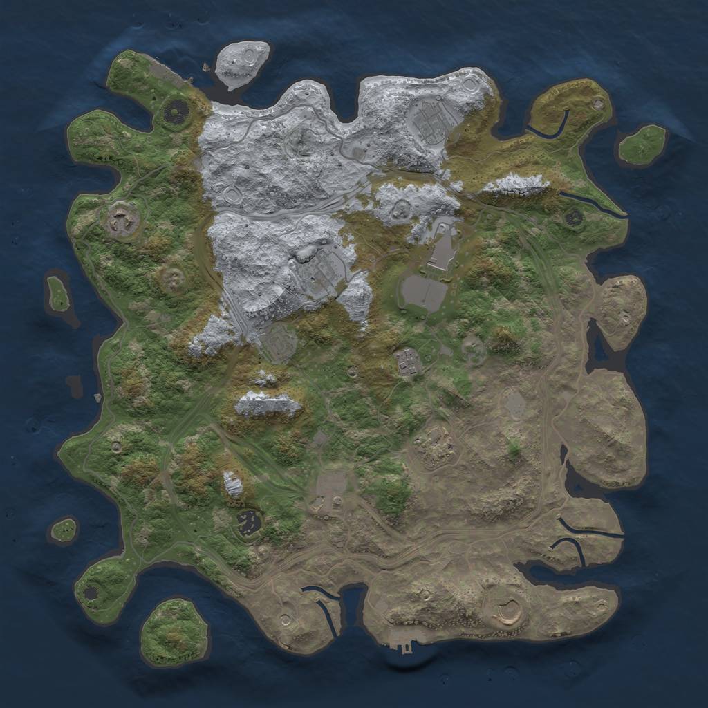 Rust Map: Procedural Map, Size: 4250, Seed: 1057062398, 16 Monuments