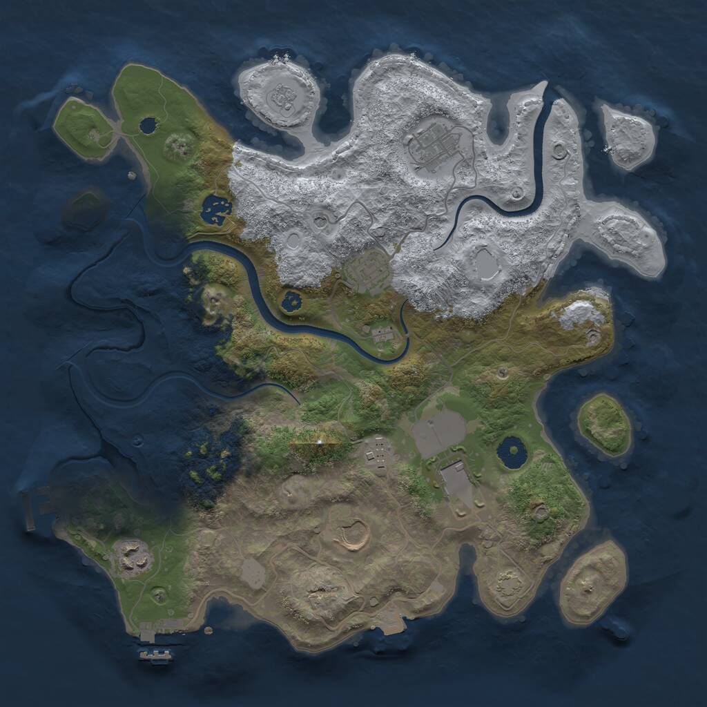 Rust Map: Procedural Map, Size: 3500, Seed: 1622528877, 13 Monuments