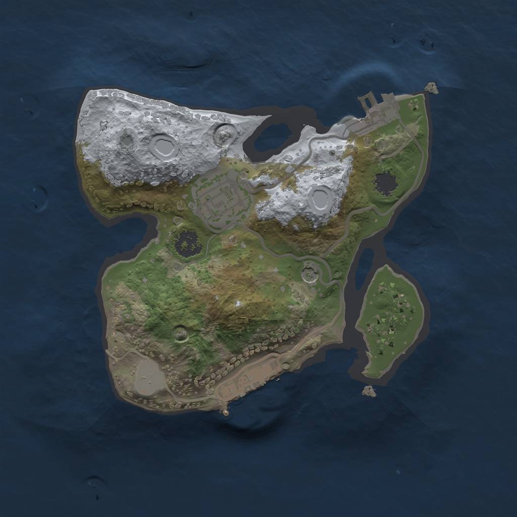 Rust Map: Procedural Map, Size: 2000, Seed: 1723452220, 7 Monuments