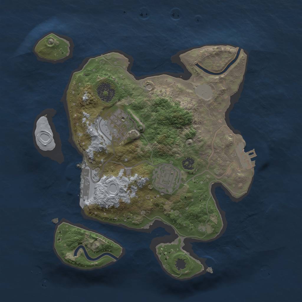 Rust Map: Procedural Map, Size: 2400, Seed: 246580888, 7 Monuments