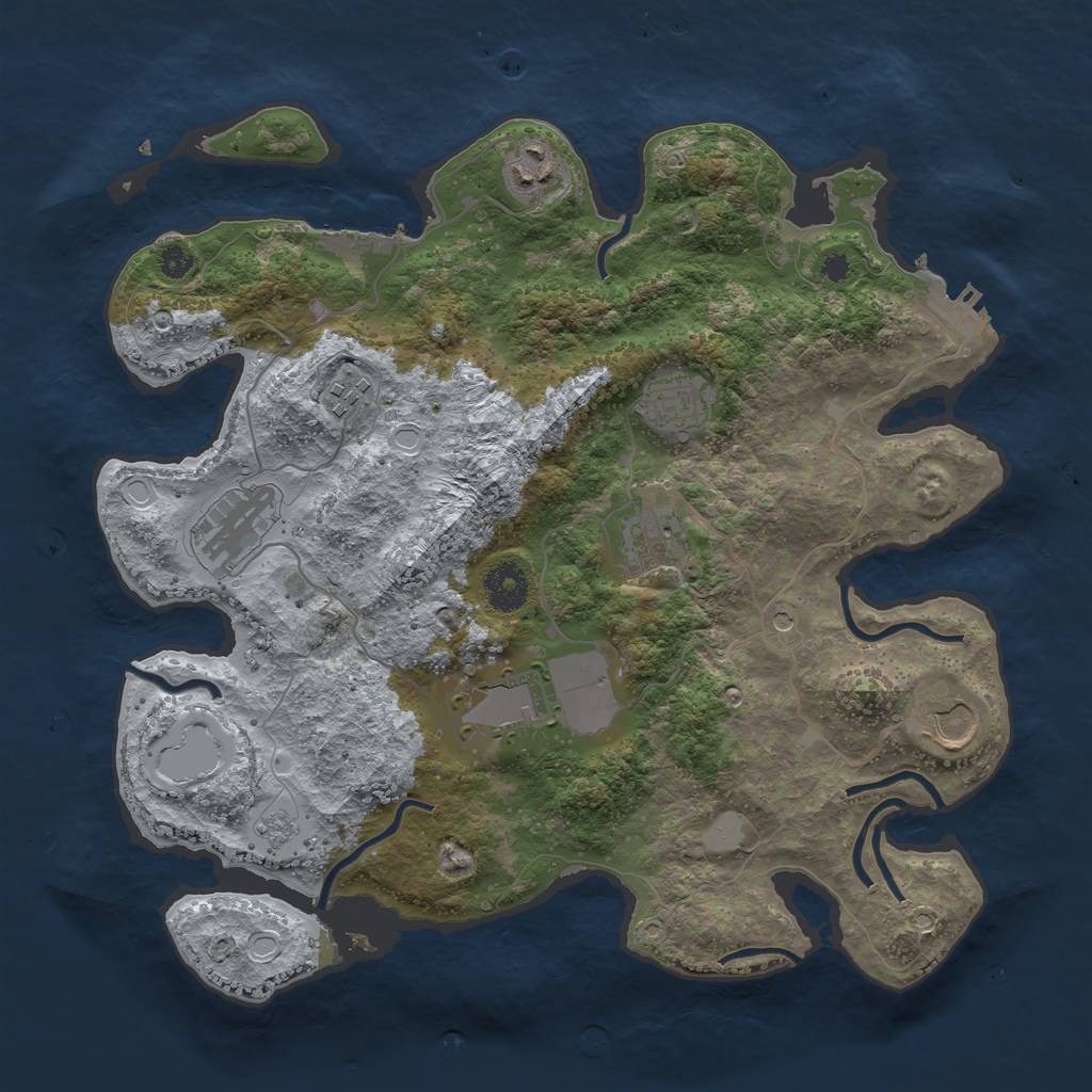 Rust Map: Procedural Map, Size: 3500, Seed: 1515321896, 14 Monuments