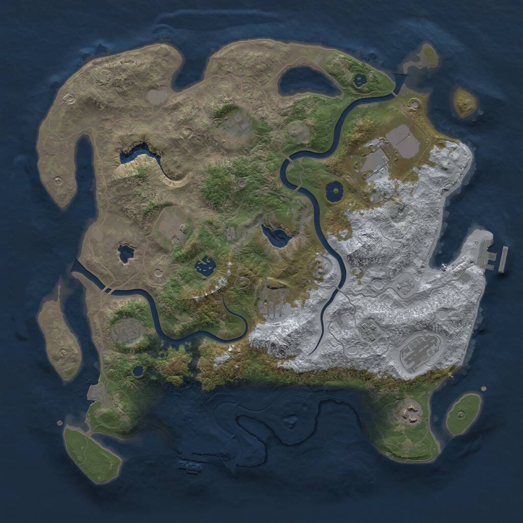 Rust Map: Procedural Map, Size: 4000, Seed: 1363313131, 15 Monuments