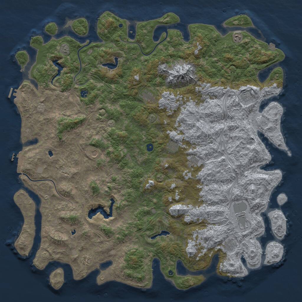 Rust Map: Procedural Map, Size: 6000, Seed: 150287, 17 Monuments