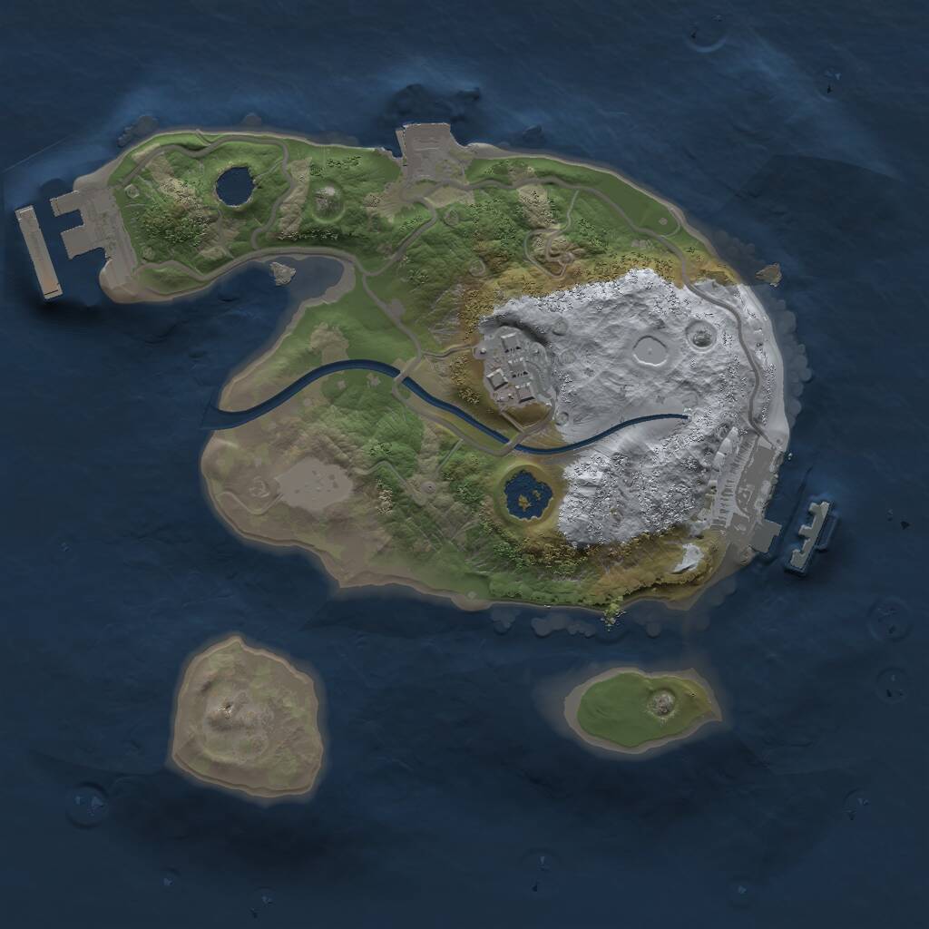 Rust Map: Procedural Map, Size: 2000, Seed: 726669813, 4 Monuments
