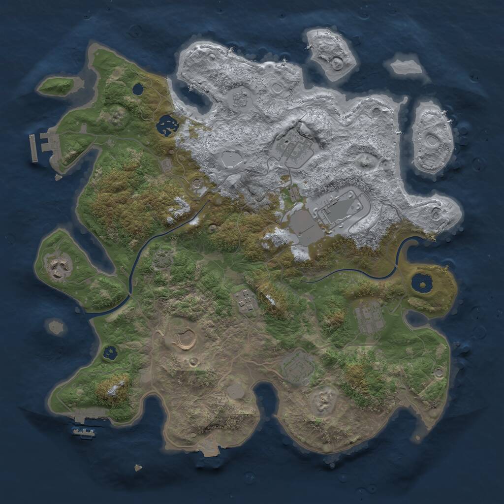 Rust Map: Procedural Map, Size: 3650, Seed: 776934090, 14 Monuments