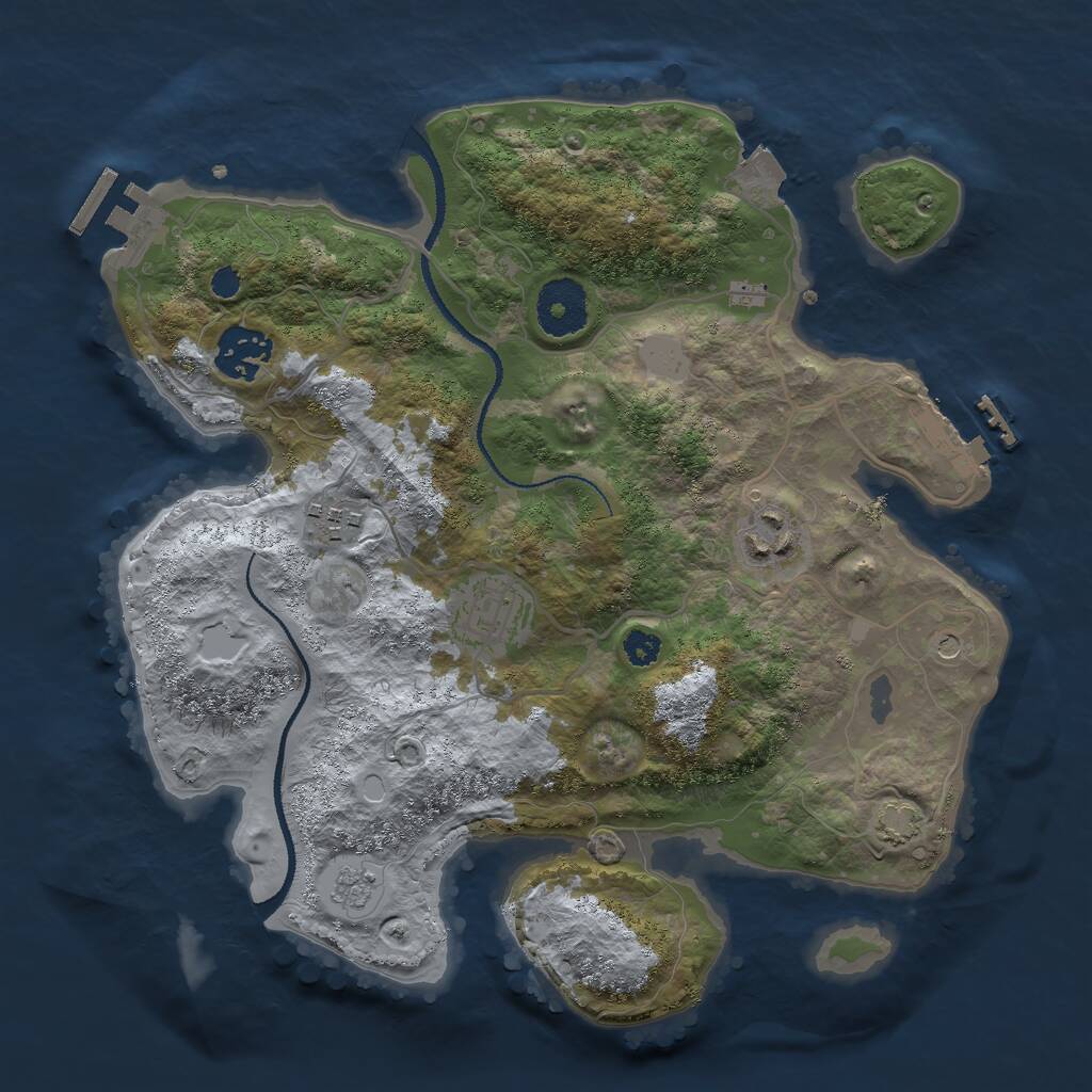Rust Map: Procedural Map, Size: 3000, Seed: 427268801, 10 Monuments