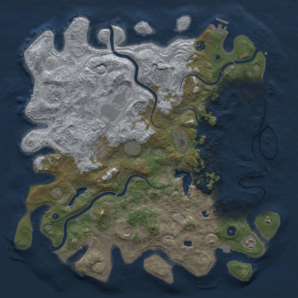 Rust Map: Procedural Map, Size: 4500, Seed: 5846, 16 Monuments