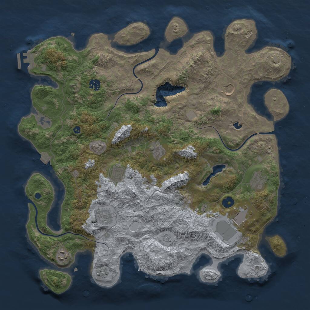 Rust Map: Procedural Map, Size: 4096, Seed: 75314, 14 Monuments
