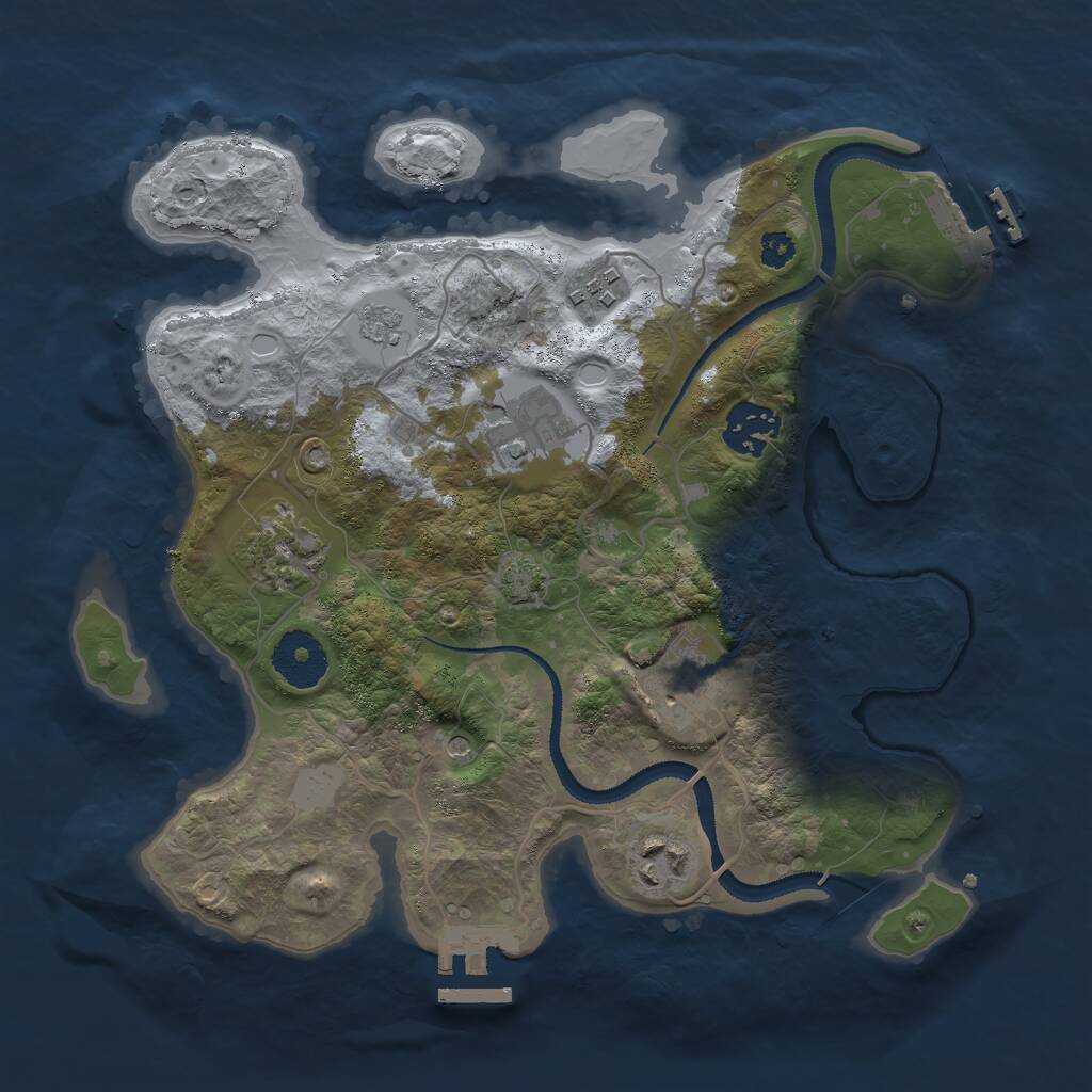Rust Map: Procedural Map, Size: 3000, Seed: 9014358, 12 Monuments