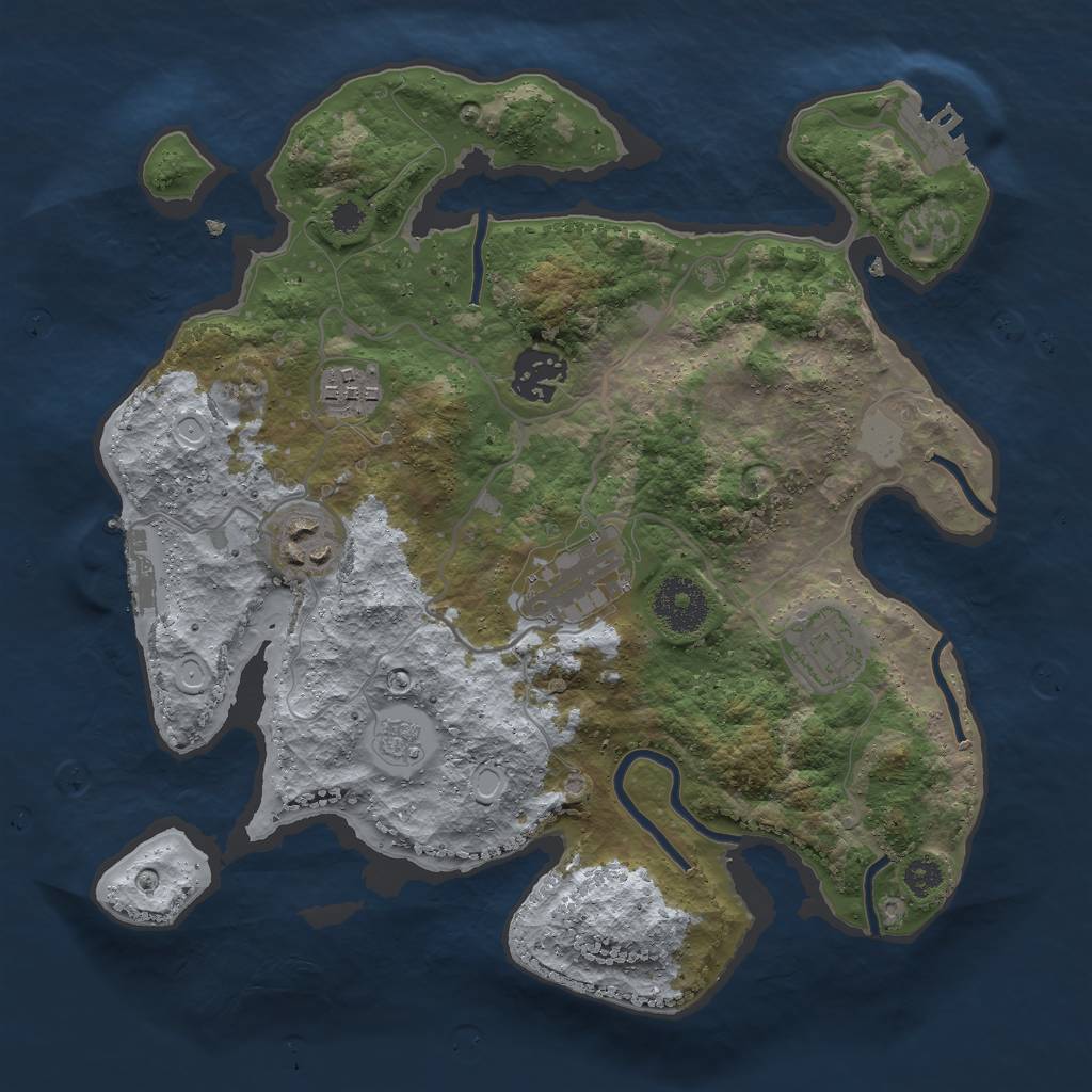 Rust Map: Procedural Map, Size: 3000, Seed: 1580807272, 11 Monuments