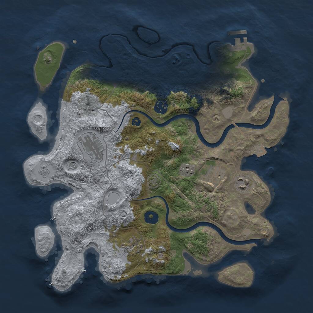 Rust Map: Procedural Map, Size: 3365, Seed: 17777, 11 Monuments