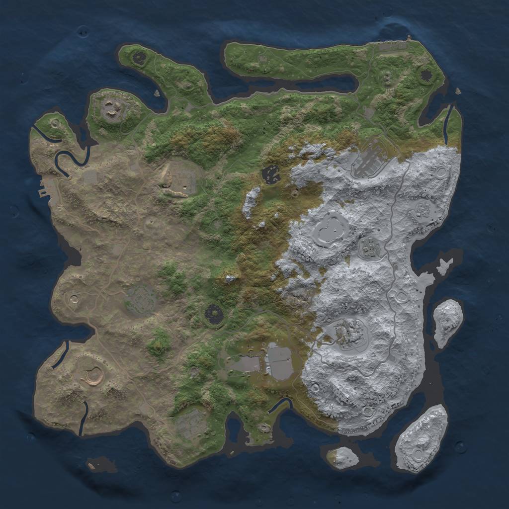 Rust Map: Procedural Map, Size: 4000, Seed: 953, 17 Monuments