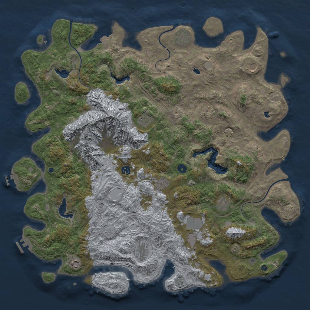 Rust Map: Procedural Map, Size: 5000, Seed: 1660854606, 17 Monuments