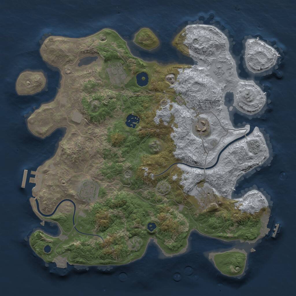 Rust Map: Procedural Map, Size: 3300, Seed: 146580, 12 Monuments