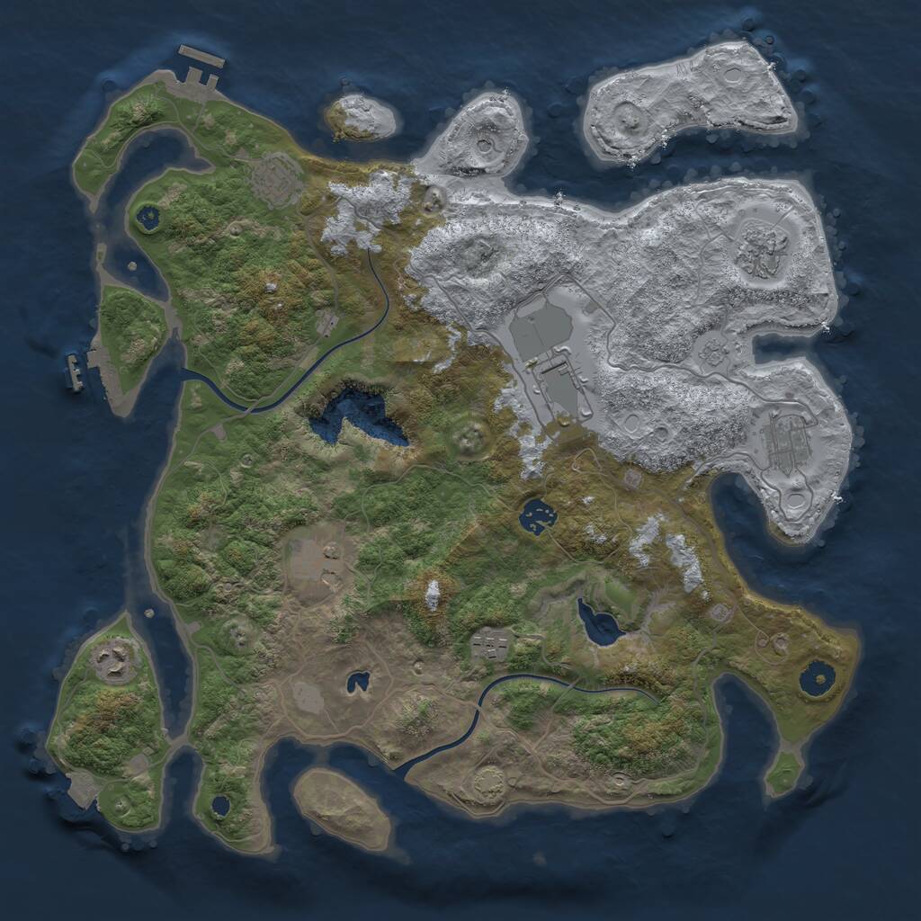 Rust Map: Procedural Map, Size: 4000, Seed: 36282799, 14 Monuments