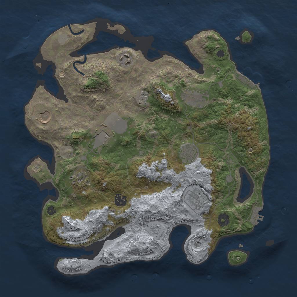 Rust Map: Procedural Map, Size: 3500, Seed: 1778848392, 16 Monuments