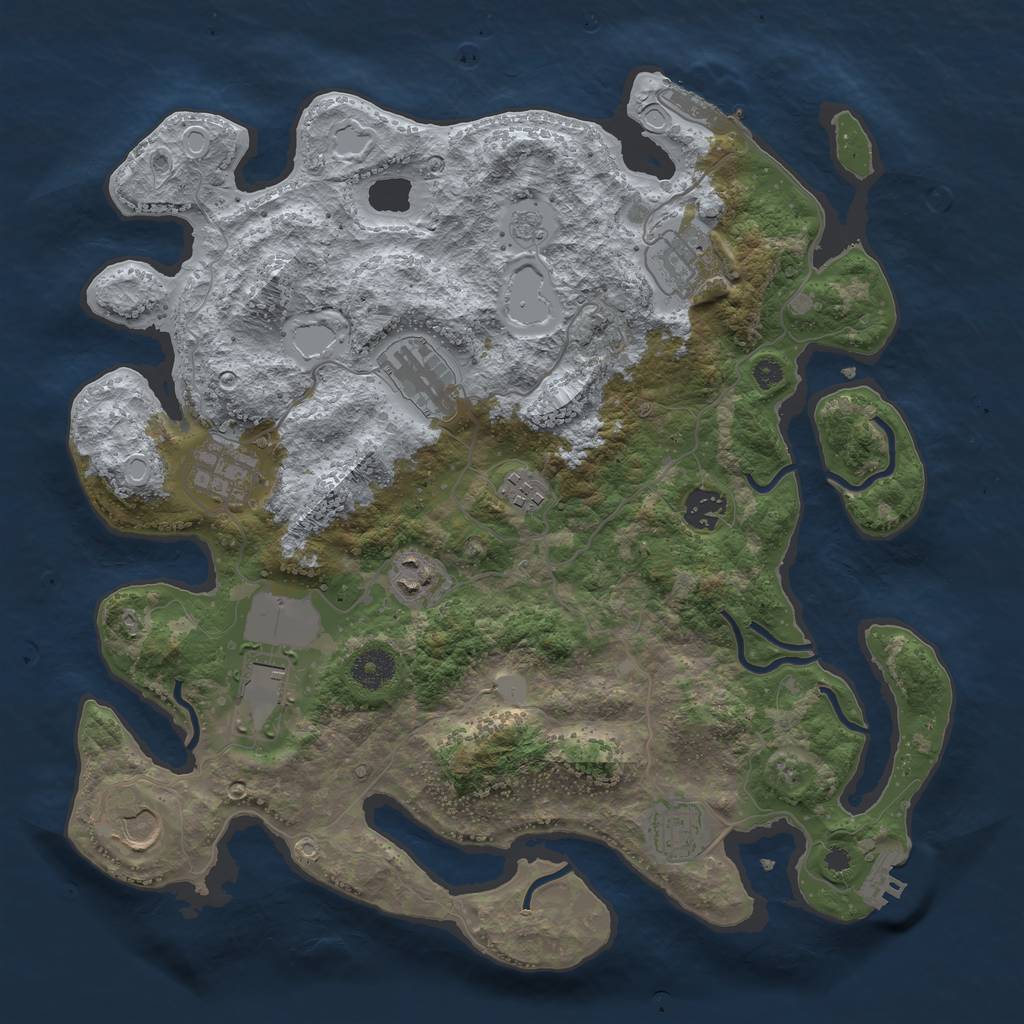 Rust Map: Procedural Map, Size: 3700, Seed: 11252, 15 Monuments