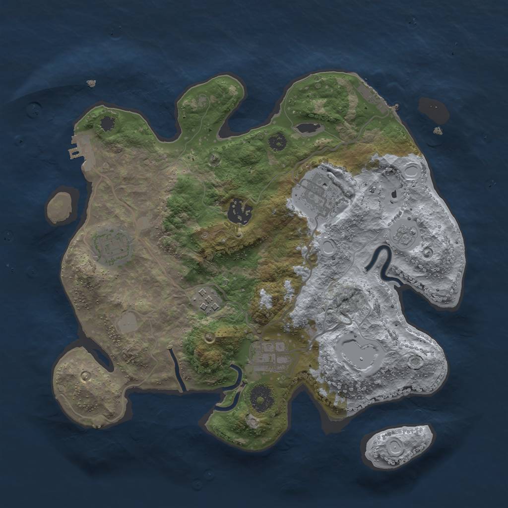 Rust Map: Procedural Map, Size: 3000, Seed: 619973081, 11 Monuments