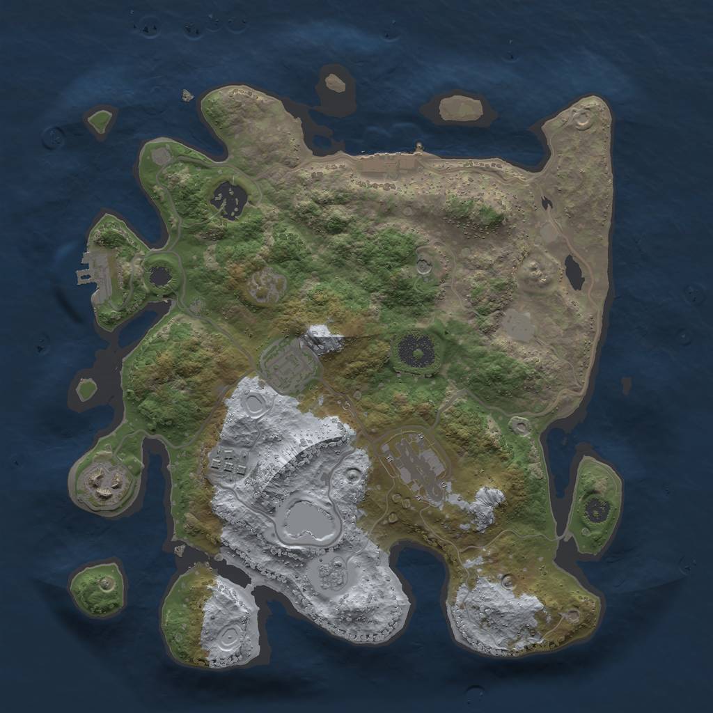 Rust Map: Procedural Map, Size: 3000, Seed: 125584, 12 Monuments